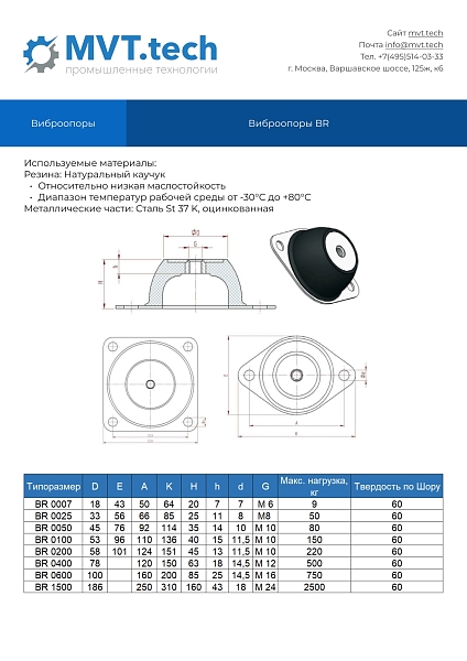 Купить Виброопора BR0050 Виброопора BR0050